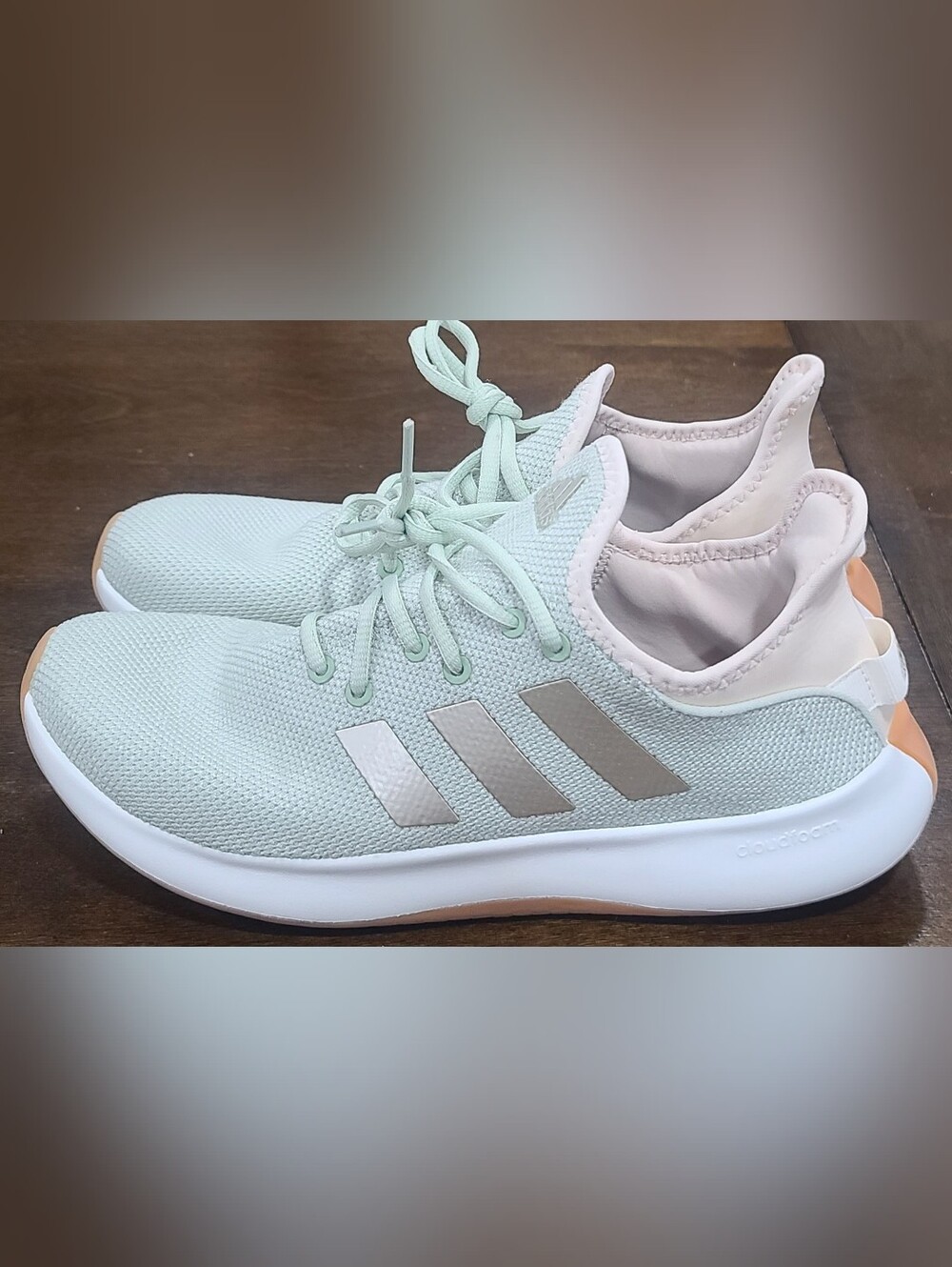 adidas Cloudfoam Linen Green Metallic Shoes Women's